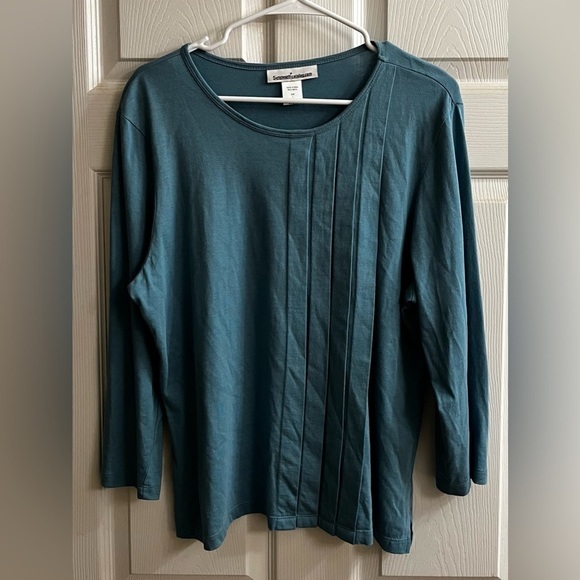 Serengeti Tops - SERENGETI~Women's Long Sleeve Teal Top~M